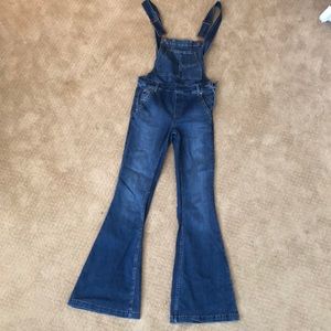Free People bell bottom overalls